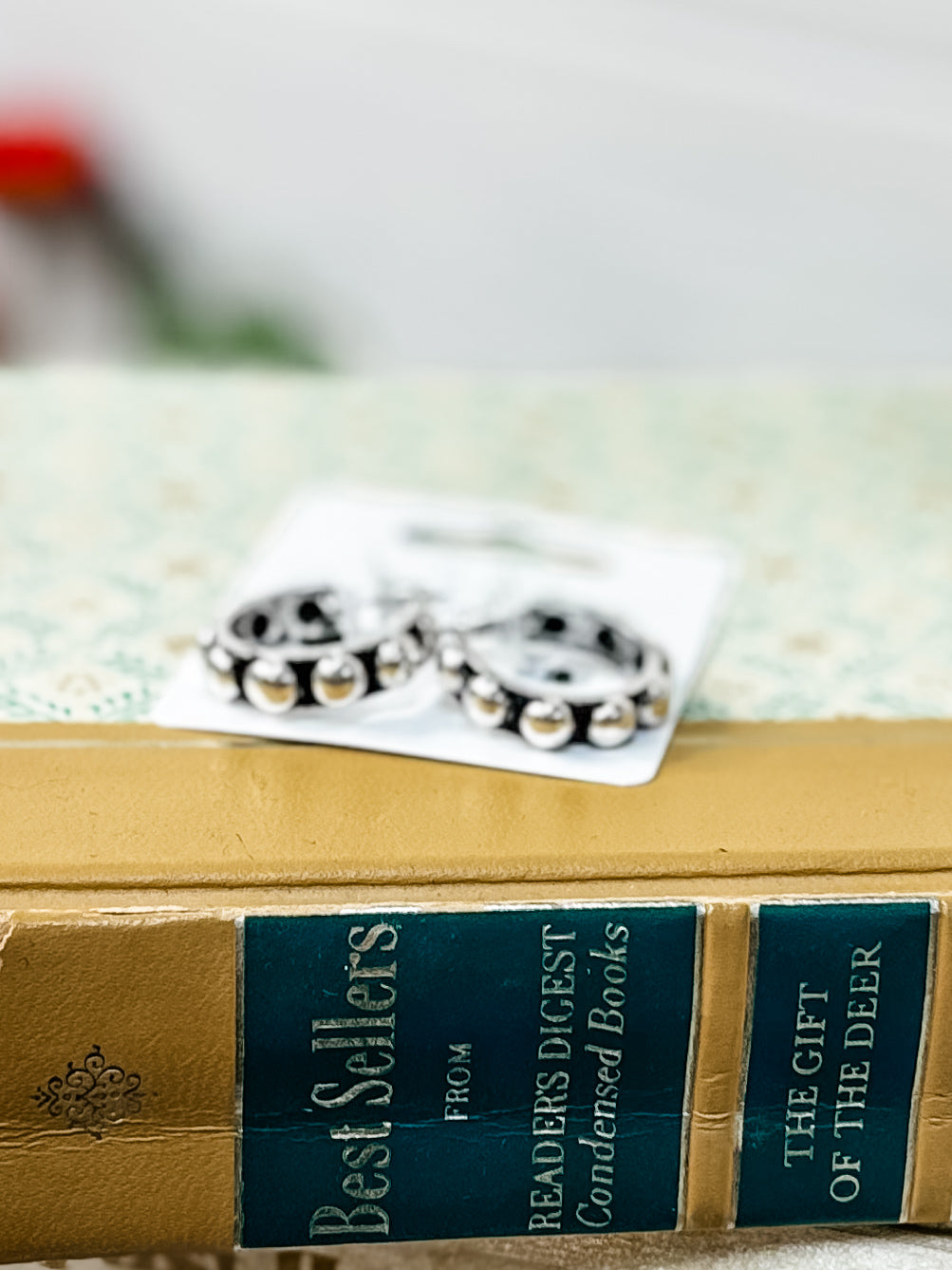 Bubble Beaded Hoops - Silver