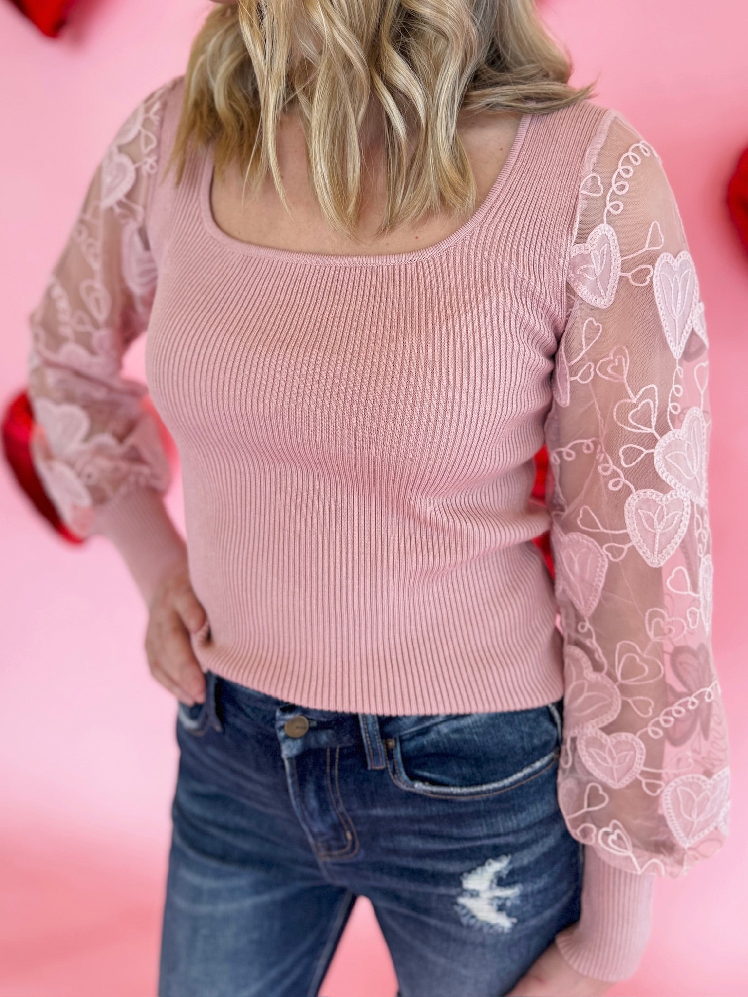 Delicate Bloom Top - Pink