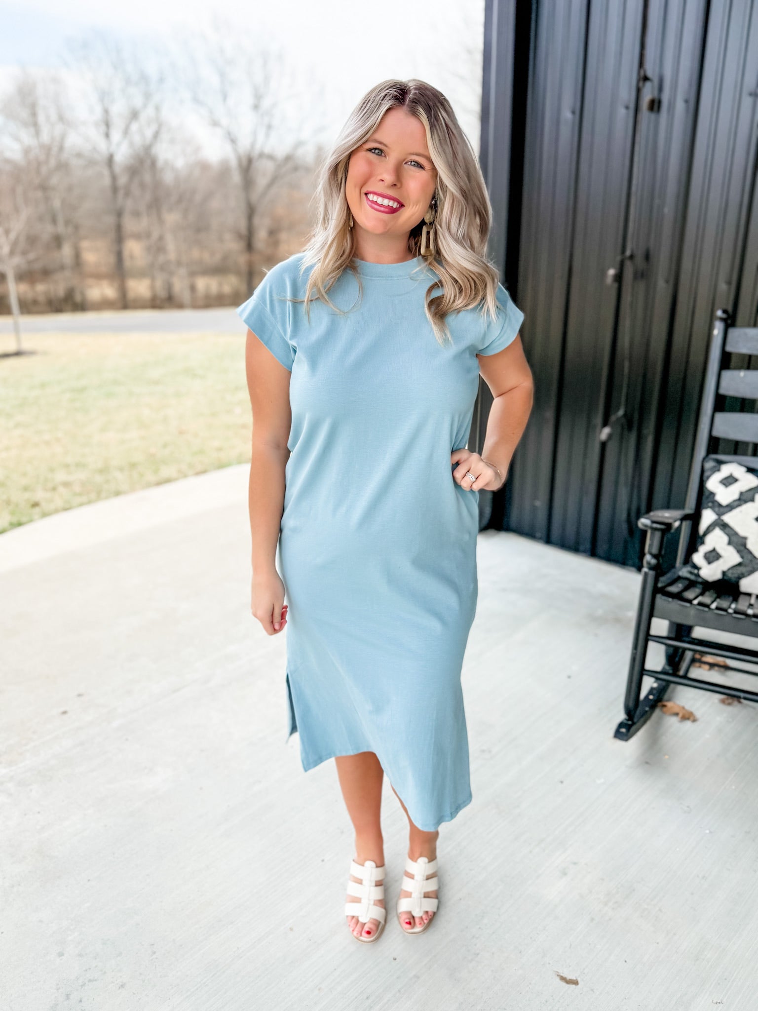 Find Your Voice Dress - Blue Grey