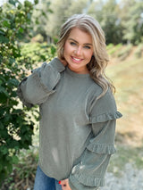 Adoring Glance Top - Olive