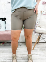 Let You Go Biker Shorts - Taupe