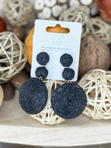 Natural Circle Earring - Black