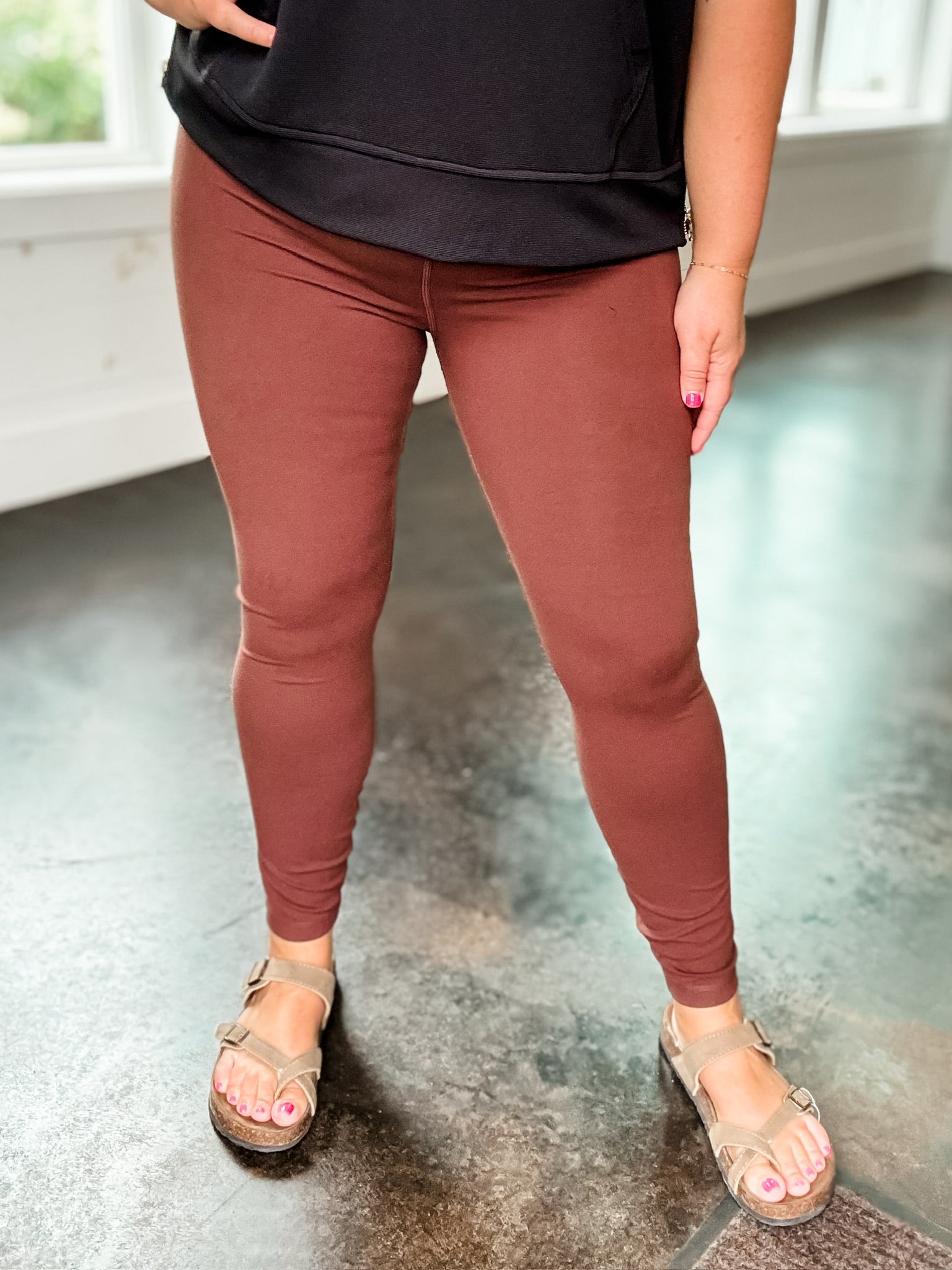 Rebekah Soft Legging - Brown FINAL SALE