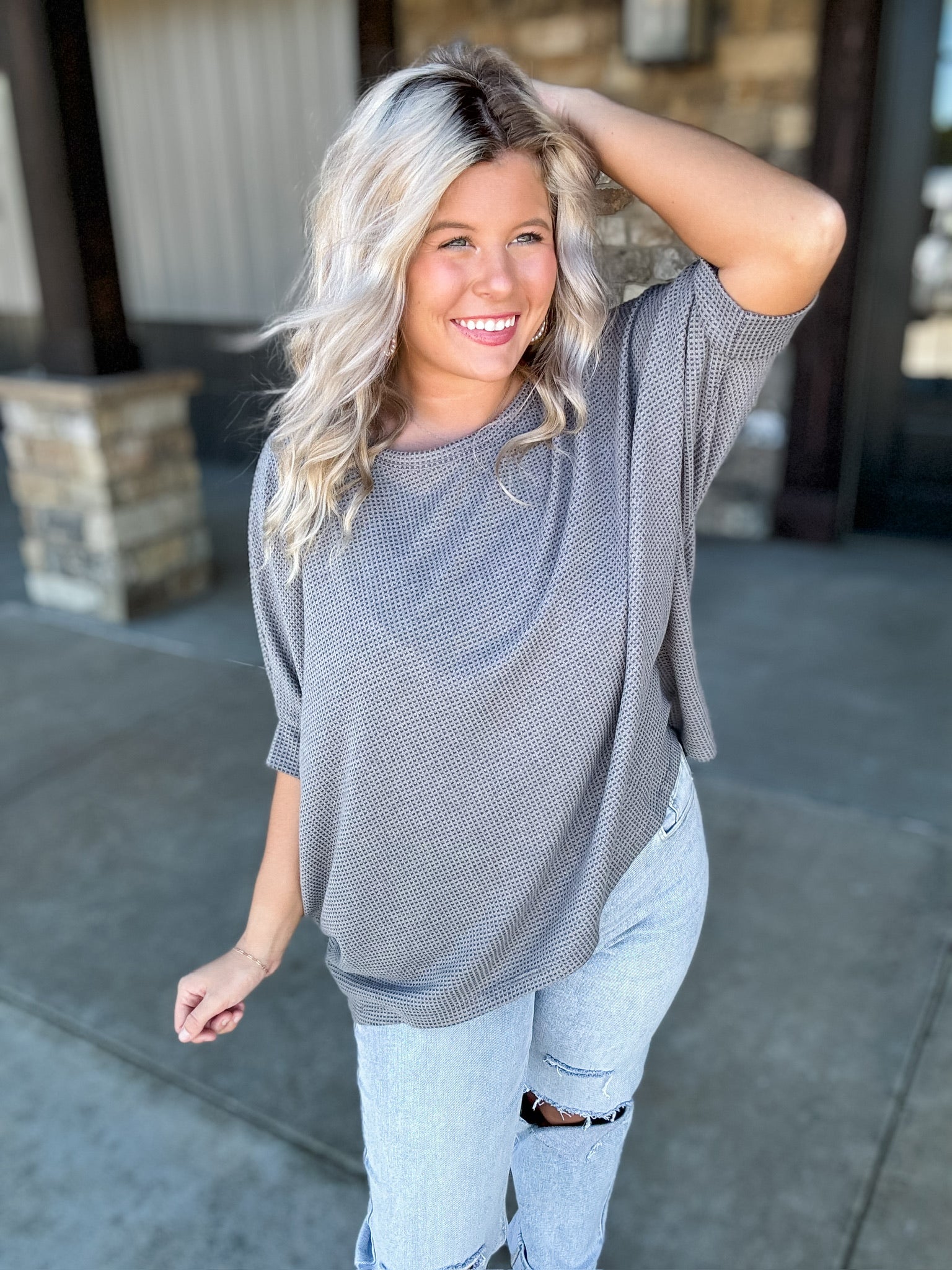 Tumbling Dice Top - Charcoal FINAL SALE