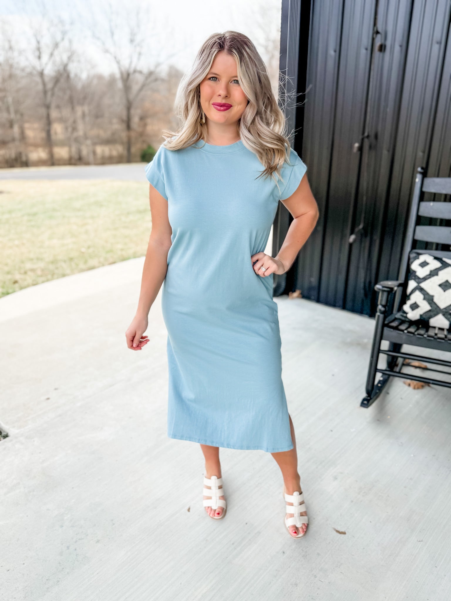 Find Your Voice Dress - Blue Grey