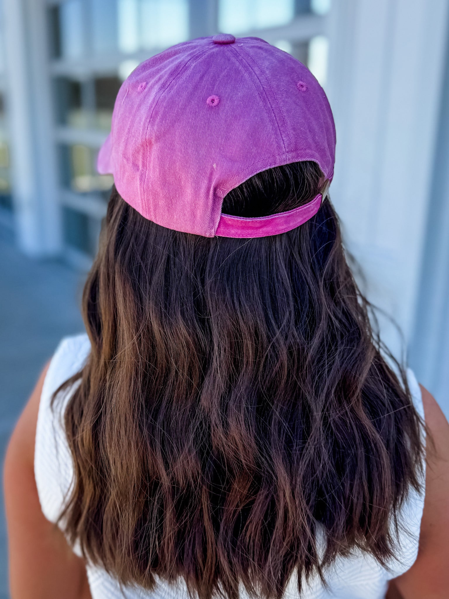 Cherry Embroidered Baseball Cap - Pink