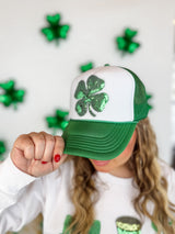 Sparkle Clover Trucker Hat