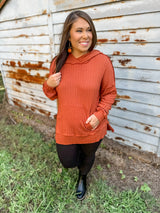 Hint Of Autumn Sweater - Rust FINAL SALE