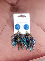 Fringe Fiesta Earrings - Blue