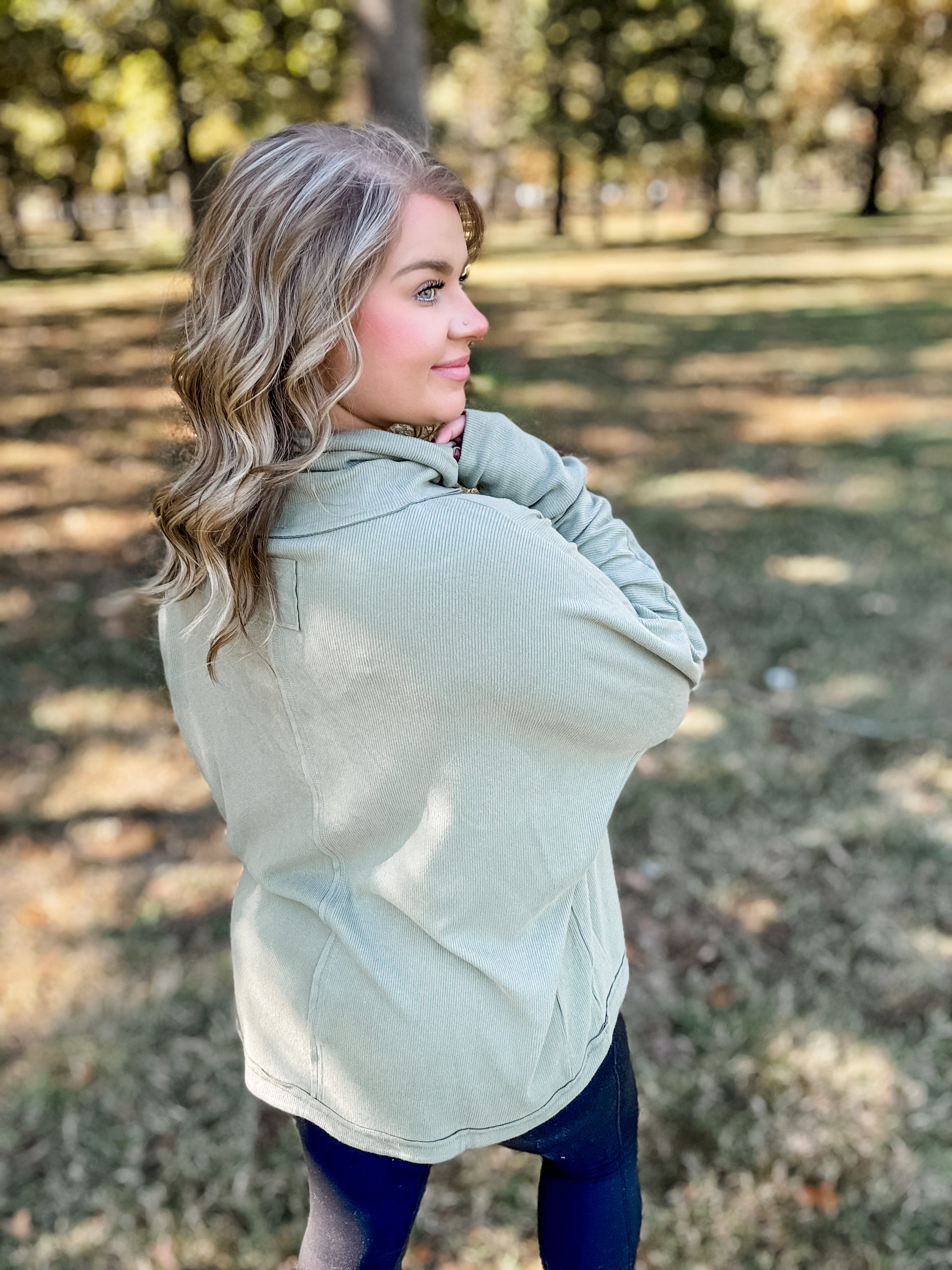 Trendy Twist Top - Sage FINAL SALE