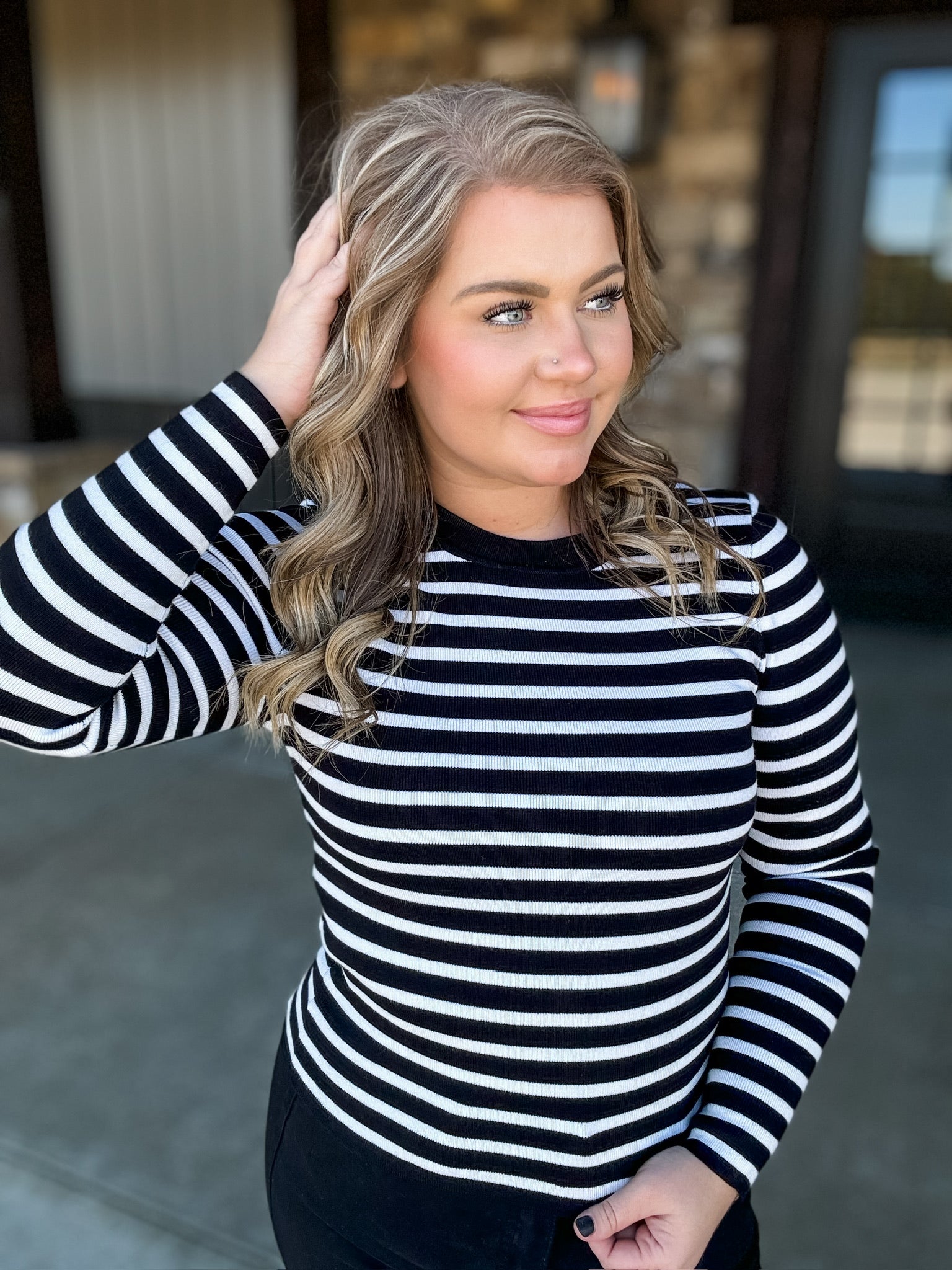 Striped Simplicity Sweater - Black