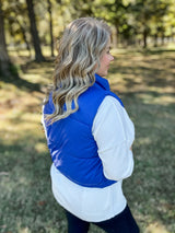 Cozy Conversations Vest - Royal FINAL SALE