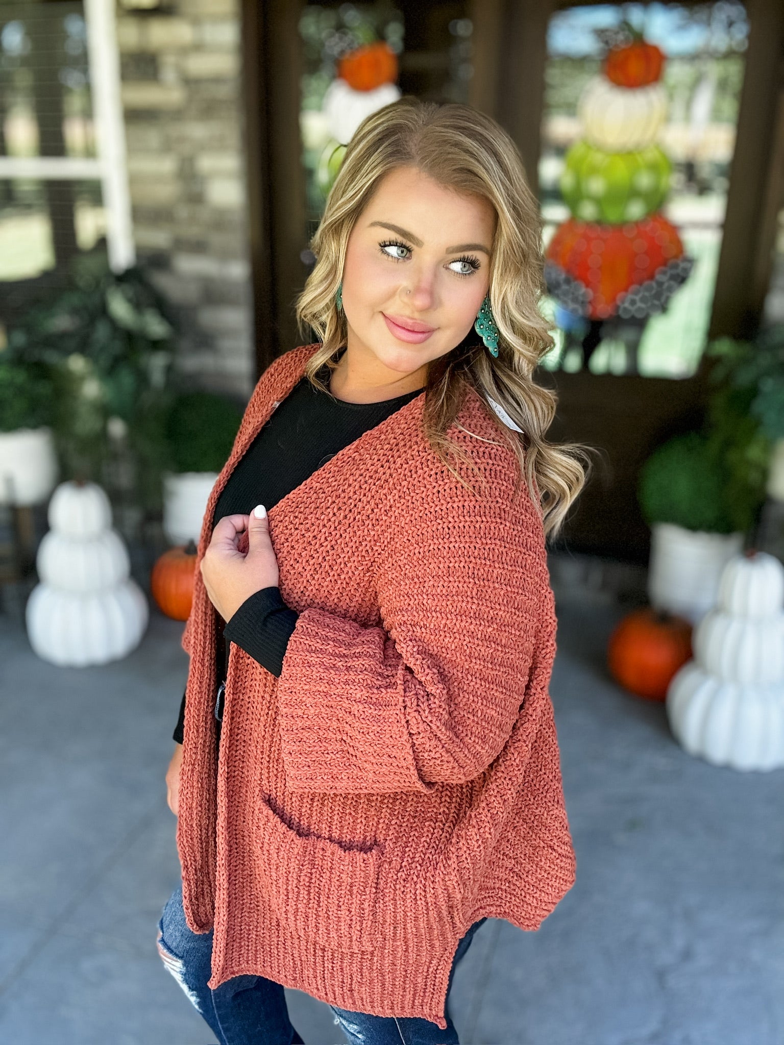 Sweater Weather Cardi - Brick FINAL SALE