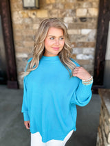 Embrace Today Sweater - Aqua FINAL SALE