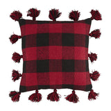 Mud Pie Red Large Buffalo Check Pillow