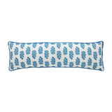 Mud Pie Blue Block Print Lumbar Pillow