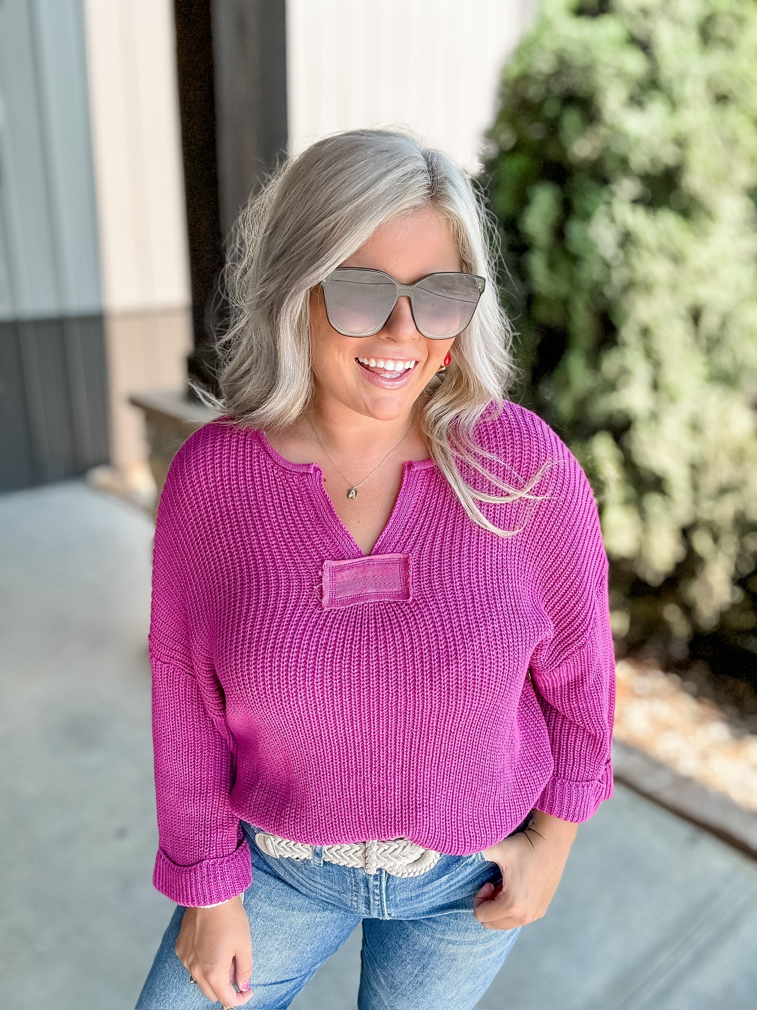 Canyon Echo Sweater - Berry