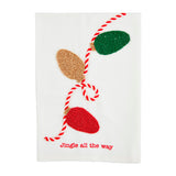 Mud Pie  Christmas Lights Beaded Towel