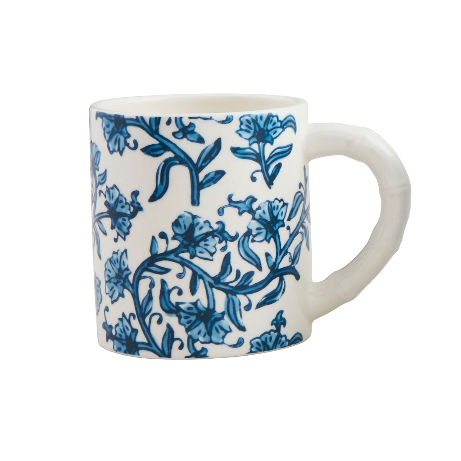 Mud Pie All Over Blue Floral Mug