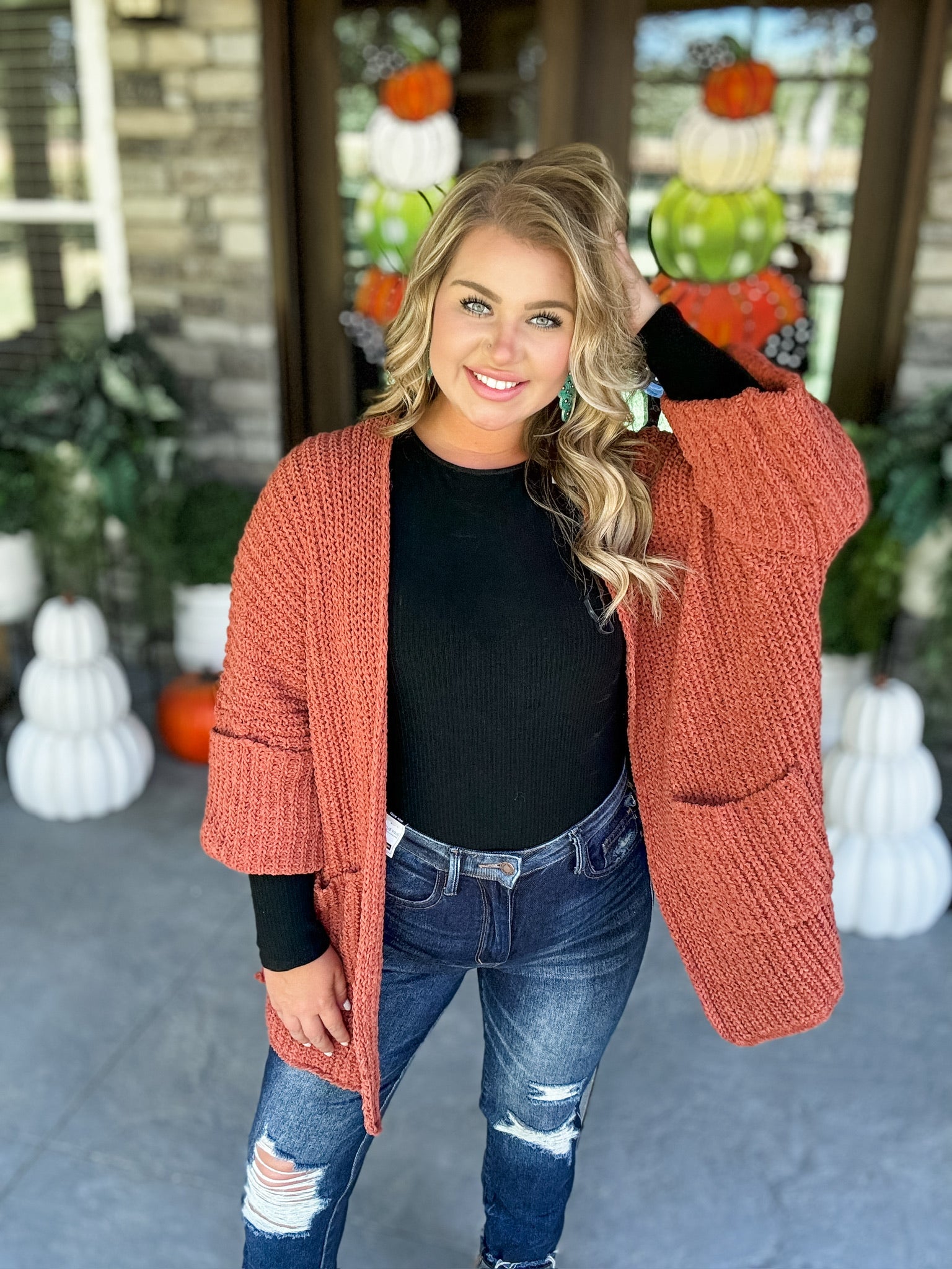 Sweater Weather Cardi - Brick FINAL SALE