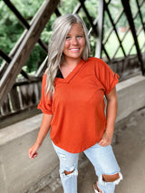 Harvest Moon Top - Orange FINAL SALE