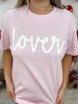 Pink "Lover" Graphic Tee