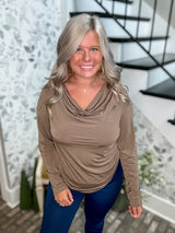 Fall Retreat Top - Mocha FINAL SALE