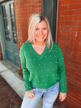 Pearl Sweater - Green FINAL SALE