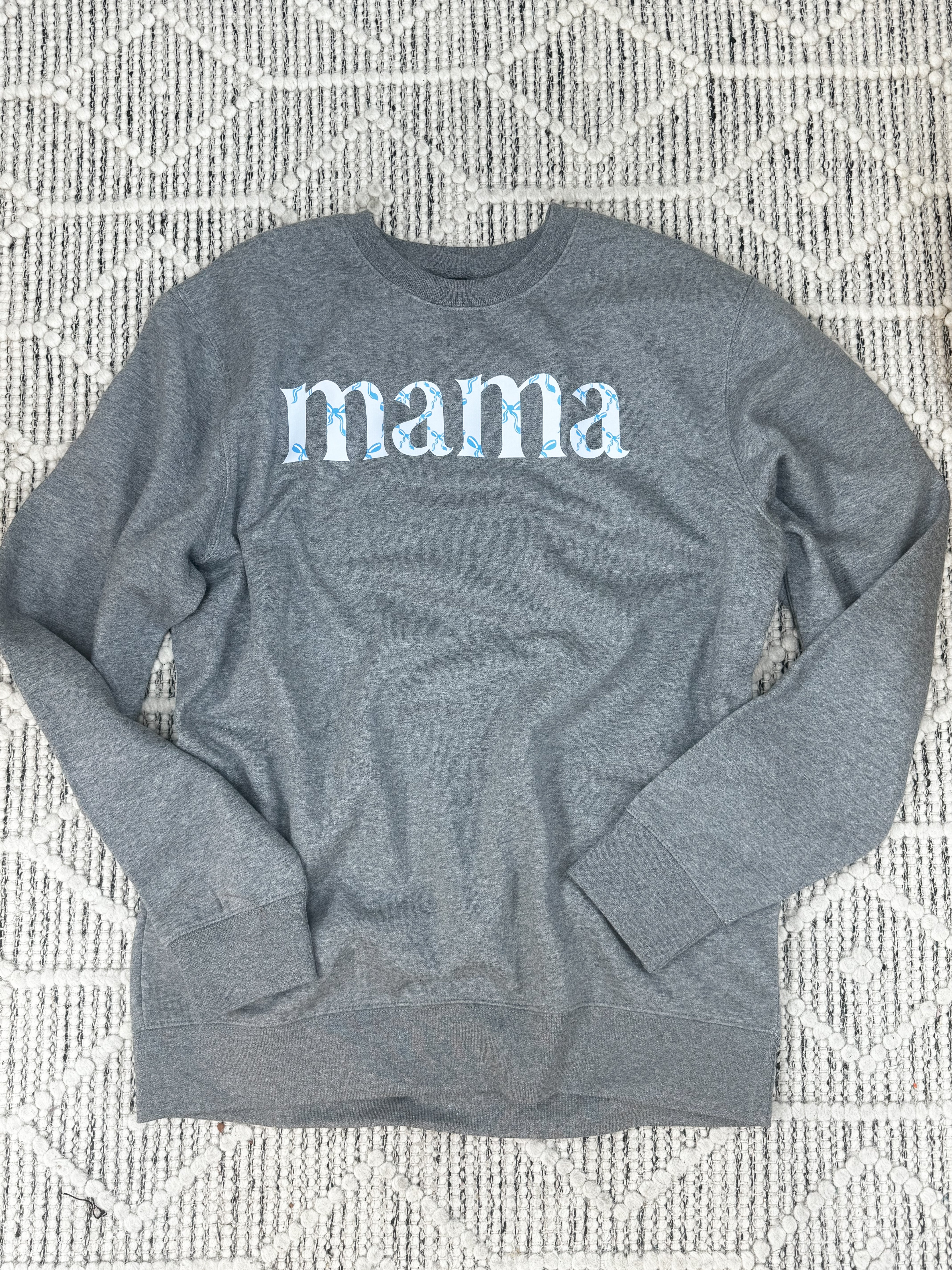 Mama Bow Graphic Sweatshirt - Blue