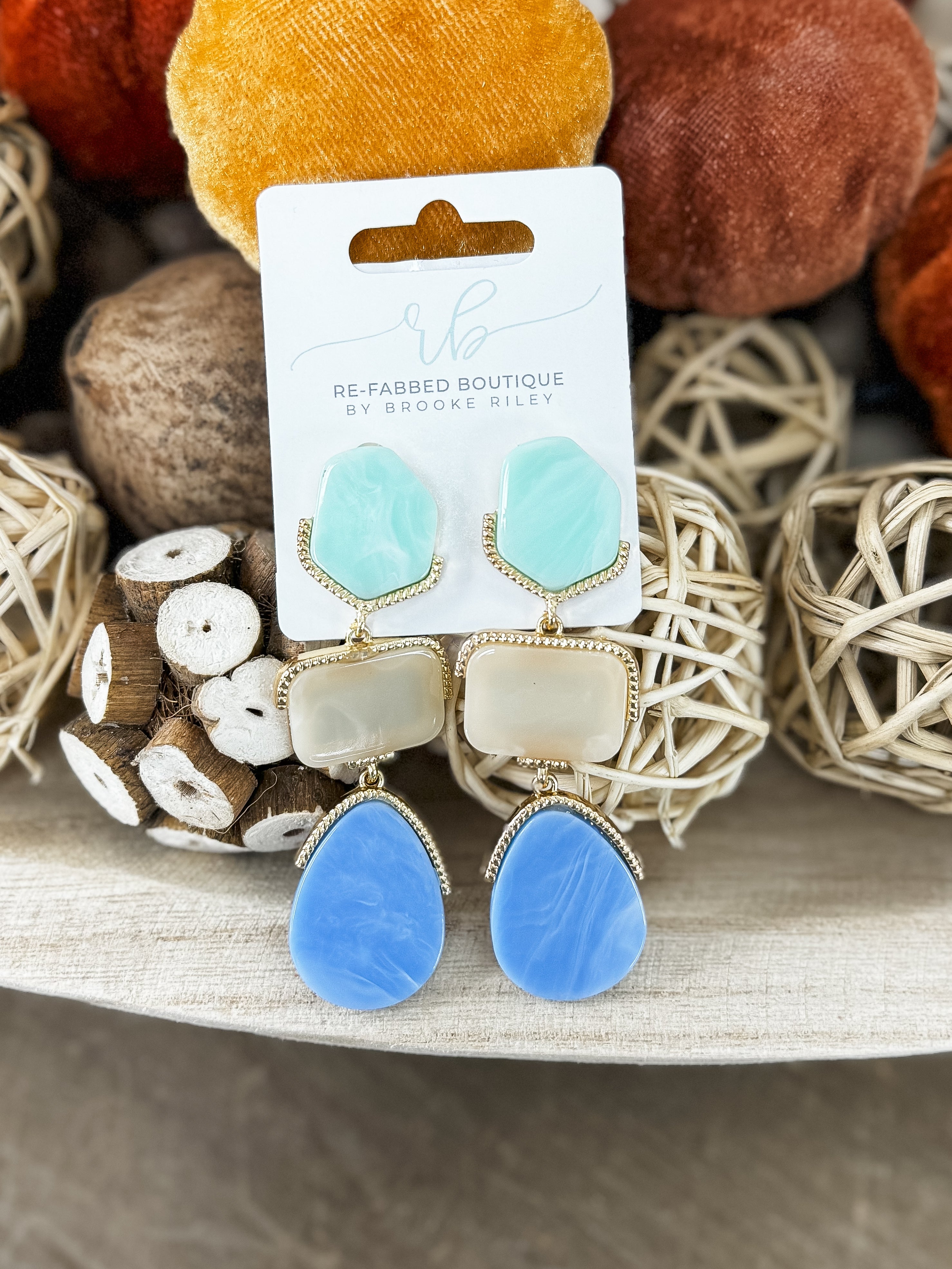 Watercolor Earrings - Blue FINAL SALE