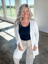 Relax More Cardigan - White FINAL SALE