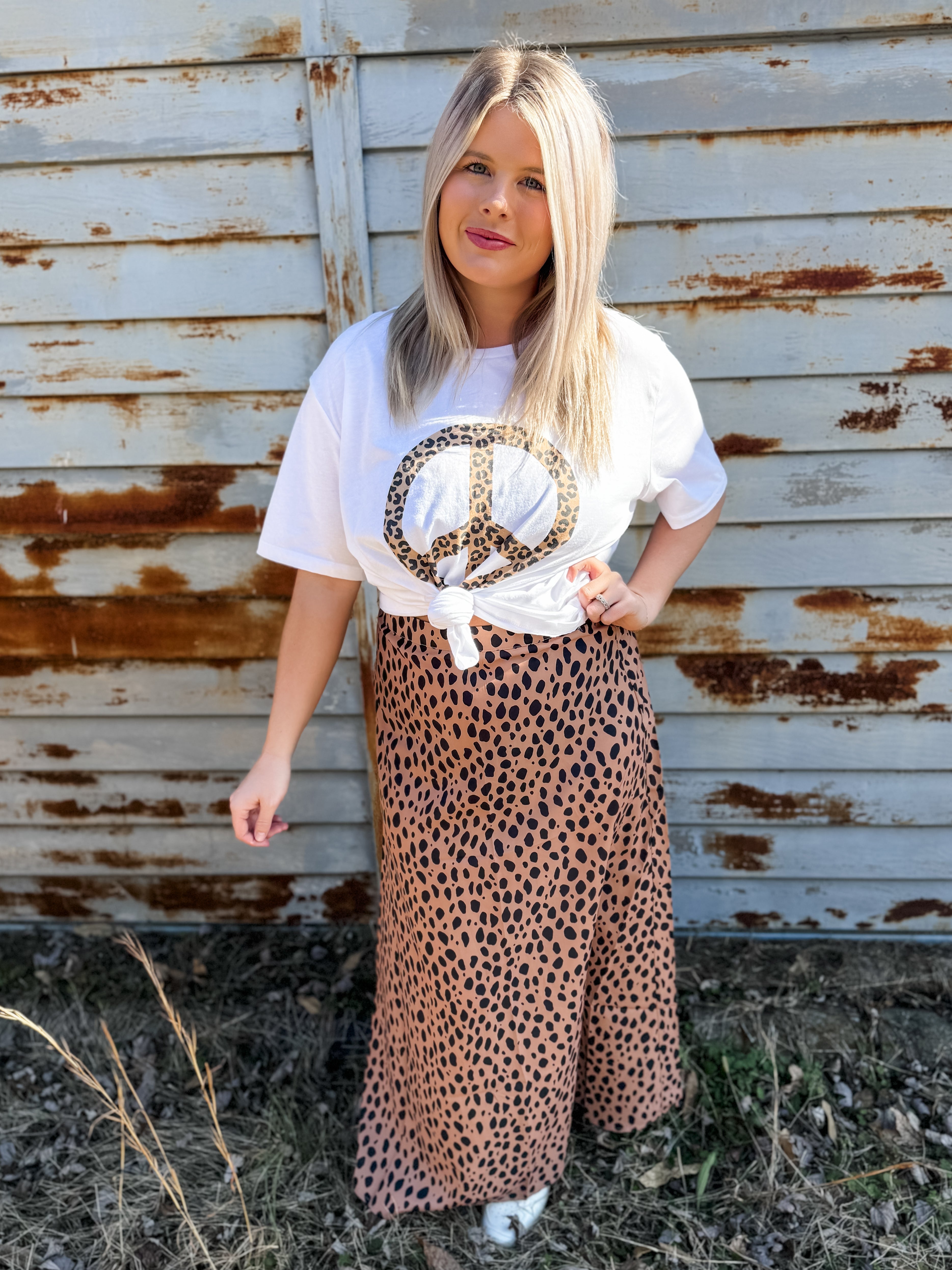 Leopard Peace Graphic Tee