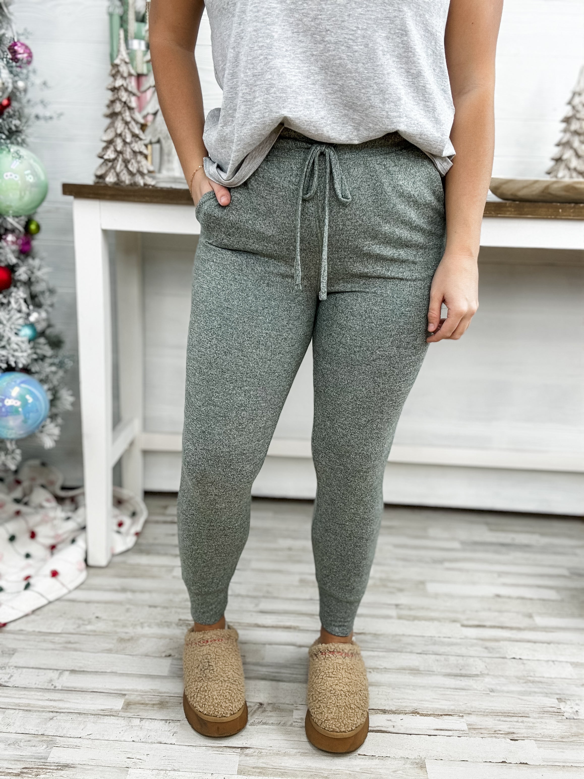 Brushed Bliss Jogger - Grey