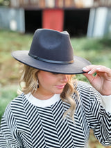 Lizzy Fedora Hat - Black