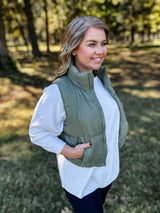 Cozy Conversations Vest - Sage