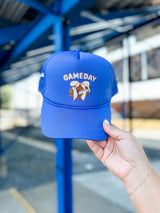 Gameday Bow Football Trucker Hat - Blue