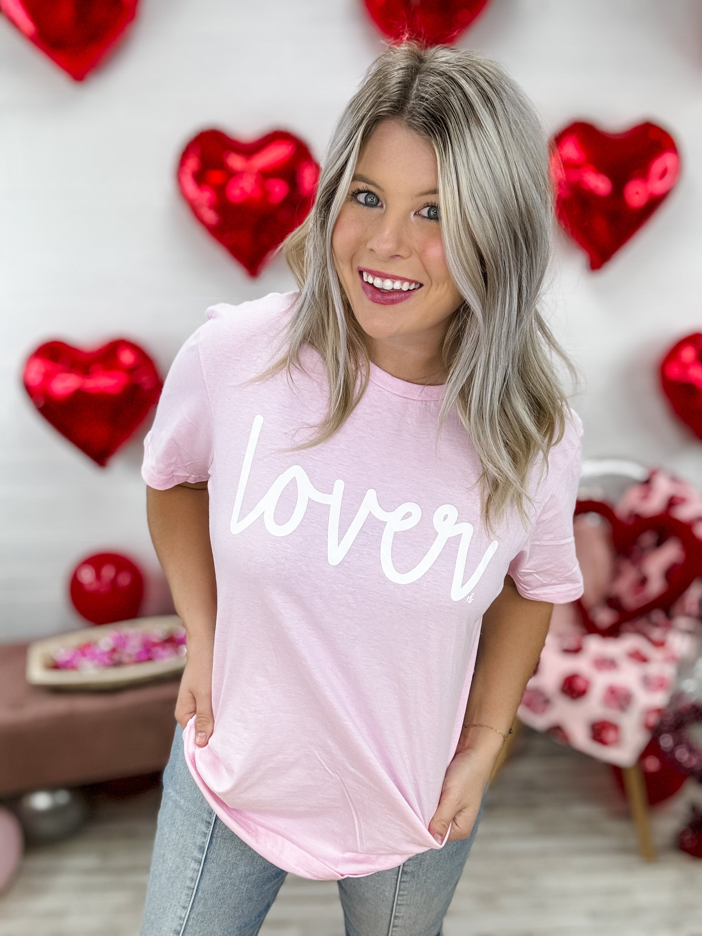 Pink "Lover" Graphic Tee