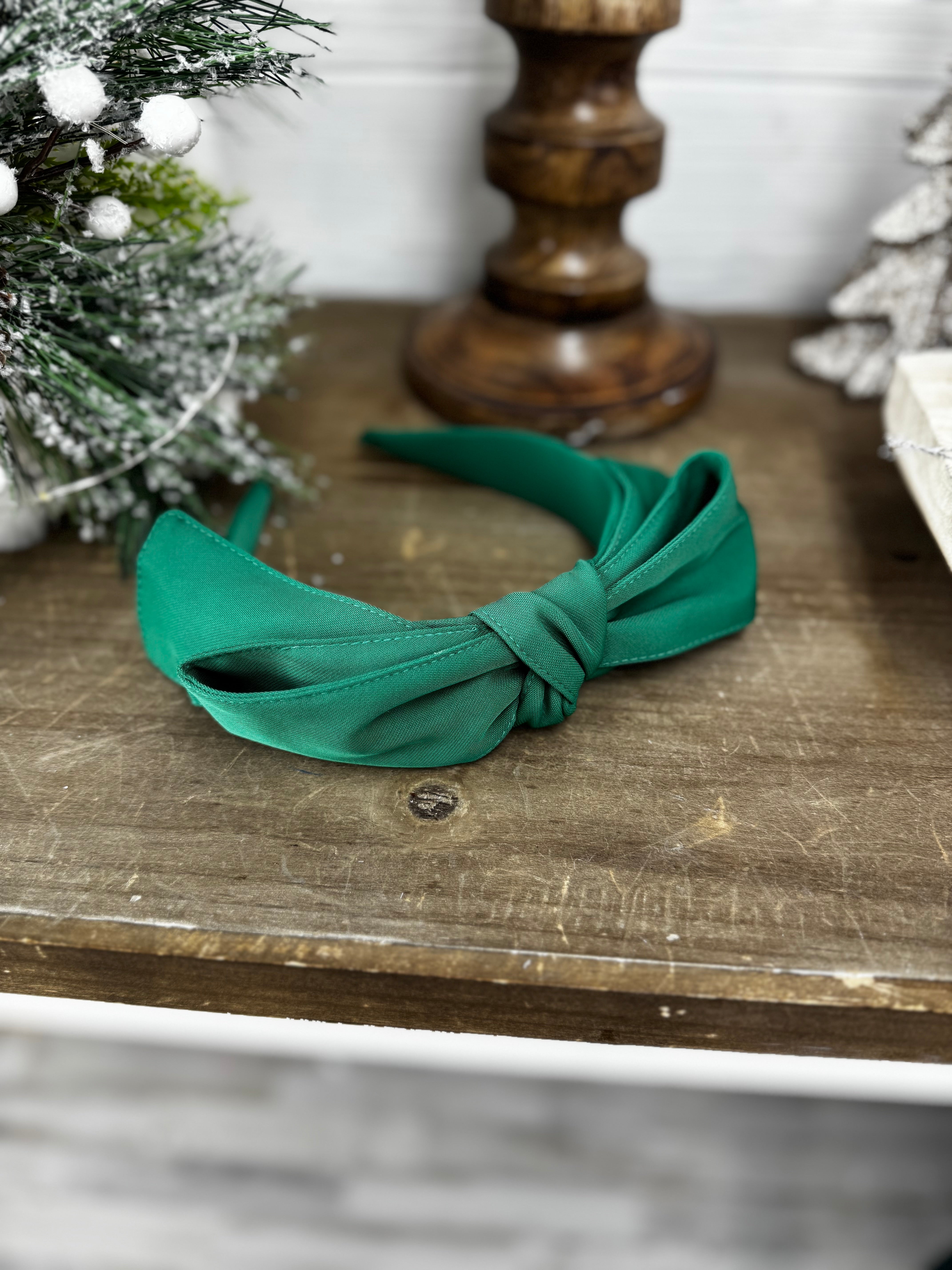 Green Bow Headband