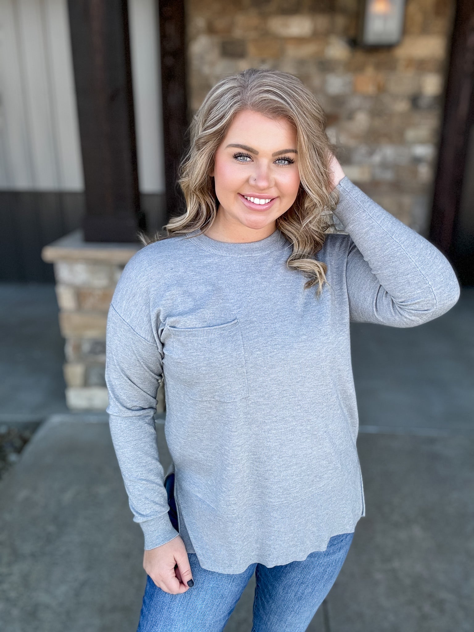 Cozy Companion Sweater - Grey