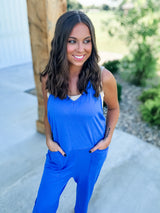 Choose Joy Always Jumpsuit - Blue FINAL SALE