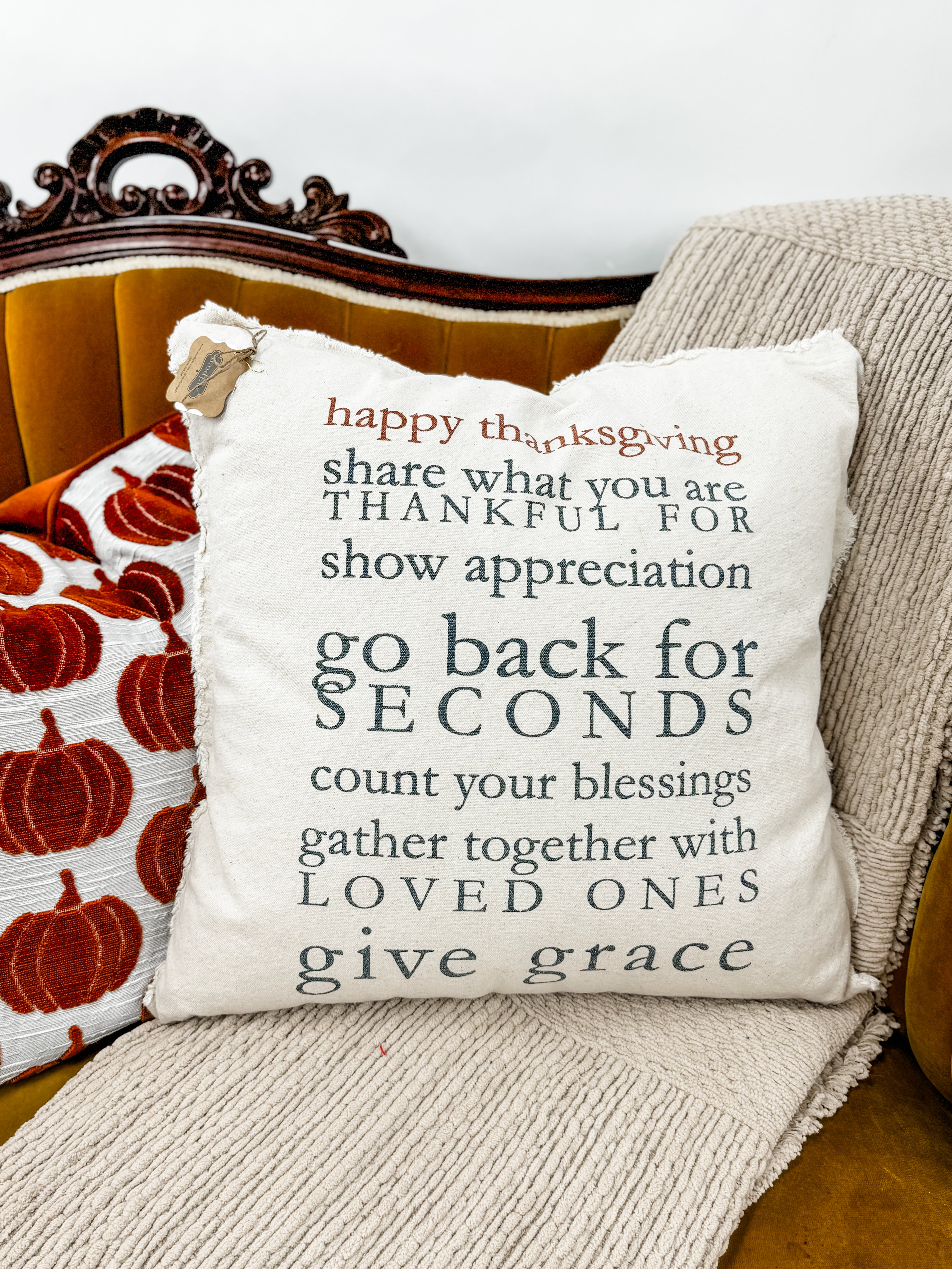 Mud Pie Thanksgiving Rules Pillow