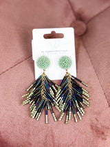 Fringe Fiesta Earrings - Green