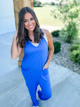 Choose Joy Always Jumpsuit - Blue FINAL SALE