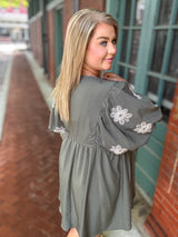 Olive Blossom Dress