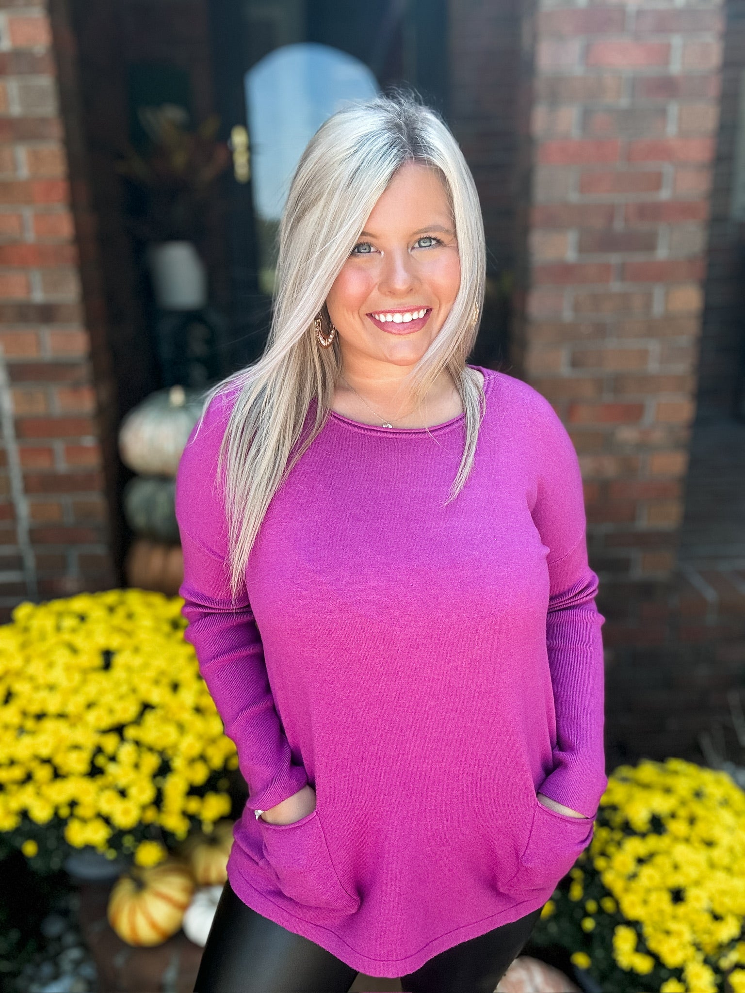 Cuddle Charm Sweater - Plum