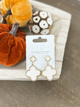 Clover Dangle Earrings - Cream