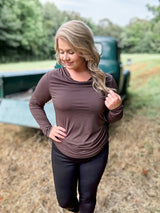 Fall Retreat Top - Chocolate FINAL SALE