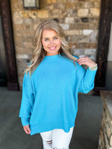 Embrace Today Sweater - Aqua FINAL SALE