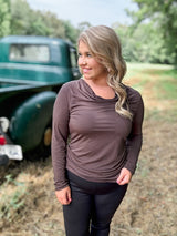 Fall Retreat Top - Chocolate FINAL SALE