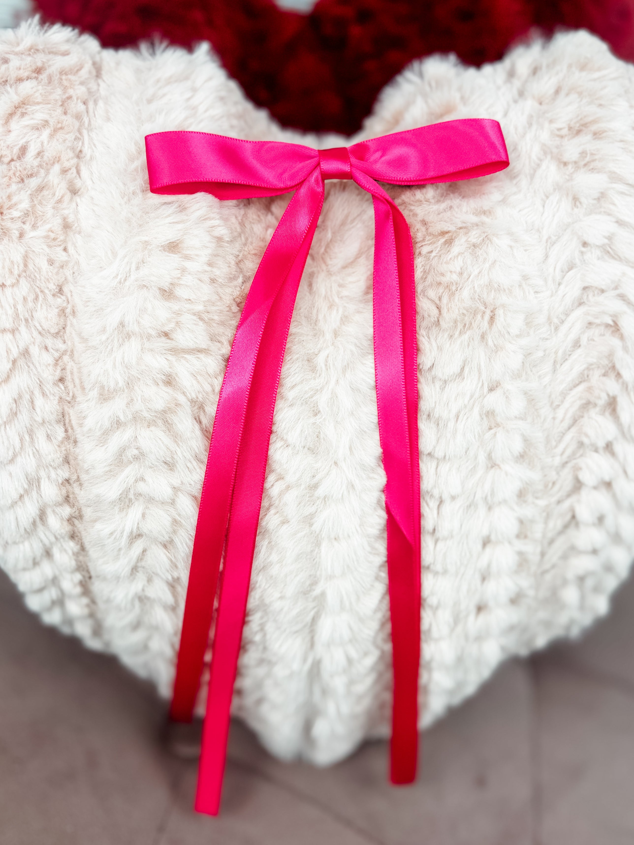 Satin Bow Hair Clip - Fuchsia